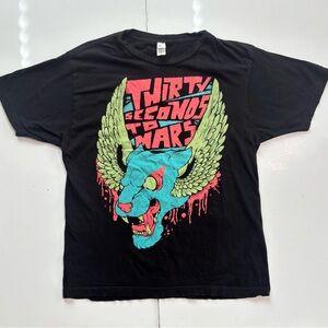 Thirty Seconds To‎ Mars Tultex Black 2000's Emo Concert Jersey Tee